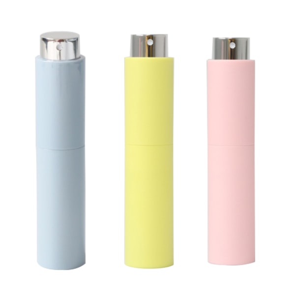 3 stycken 10ml parfym sprayflaska, resa litet prov tomt blue+yellow+pink