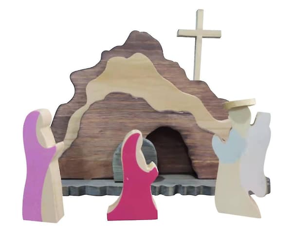 Scene for påskeoppstandelse Vår påske Oppstandne Kristus-figur Dcor