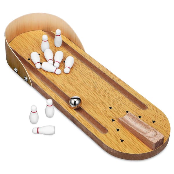 1 sæt bordplade mini bowlingspil sæt bordplade bowling hjemme bowling brætspil til børn voksne indendørs