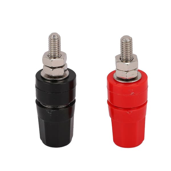 10 STK U50 4mm Kobberterminal Rød Sort Højttalerstik Forstærkerterminal Audio Hex Terminal