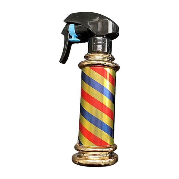 1/2 Multifunktionel Barber Spray Flaske Retro Striber til Salon Golden 200ml 1Set
