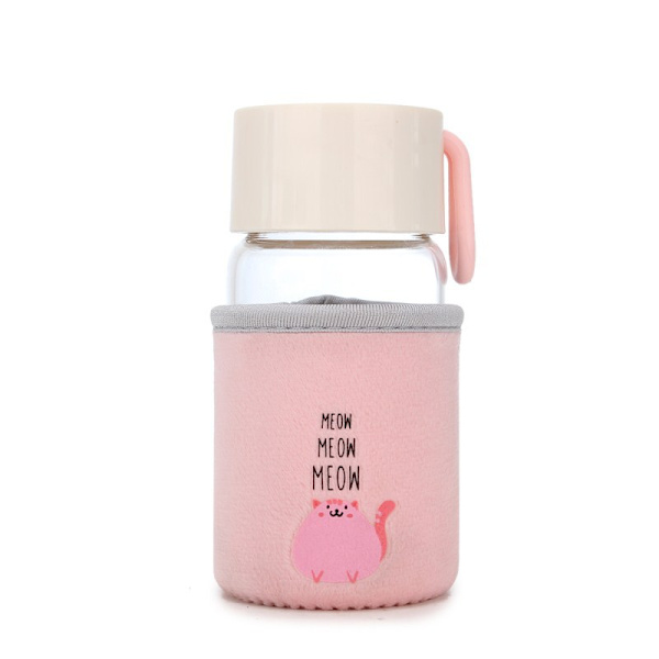 250ML glaskop, Kreativ Sød Vandkop, Studentglas Pink