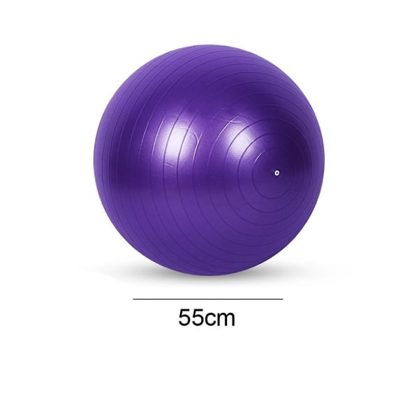 Extra tjock yogaboll träningsboll, för balans, stabilitet, graviditetssnabbpump medföljer 55cm purple