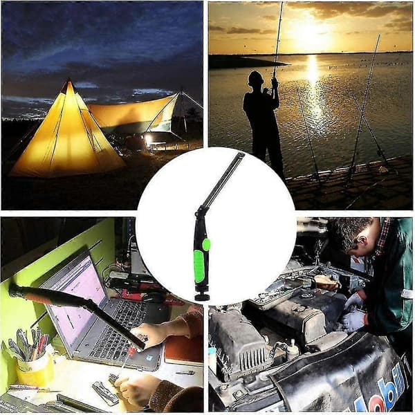 Oppladbar LED arbeidslampe med magnet og 360 graders sammenleggbar USB-rotasjon