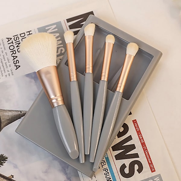 5 stk./sæt Makeupbørste med makeupspejl Ansigts skønhedsværktøjer Blue