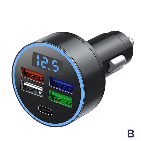 Digital Display Billaddare 4USB 66WPD Laddare Hurtiglader A