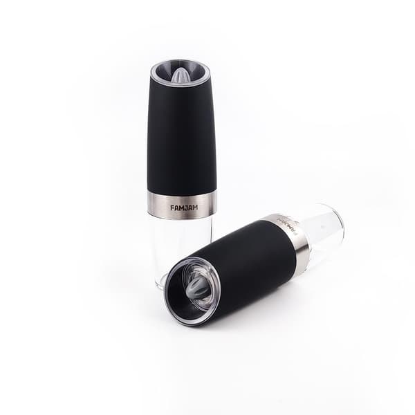 Gravity elektrisk pepper- og saltkvern sett, justerbar grovhet, SILVER