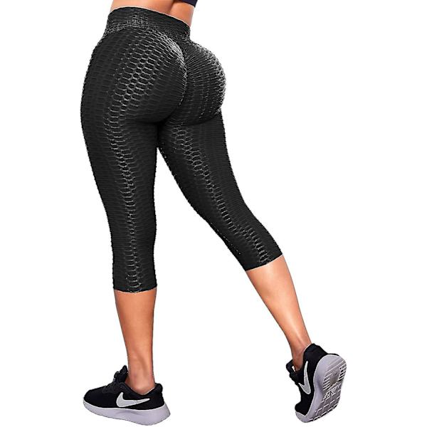 Leggings för kvinnor Butt Lift Workout Leggings Buksbyxor för kvinnor Hög midja Tiktok Butt Leggings Black Large