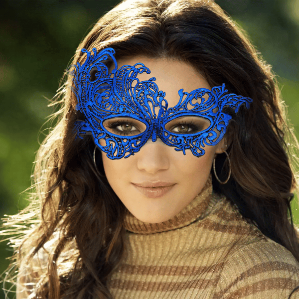 Maskerade maske til kvinder Party Aften Maske Bar Kostumer blue