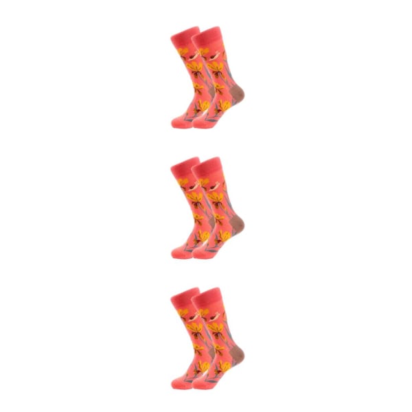 1/2/3/5 Färgglada Blomma Och Växter Strumpor För Dam - Lämplig 5#One size fits all 3PCS