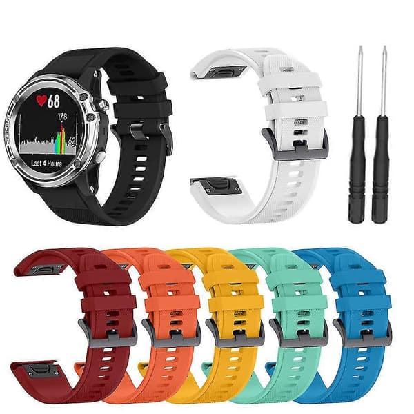 Erstatningsreim for Garmin Fenix 5s Plus 6s Pro, Silikon 20mm Smartklokke Armbånd