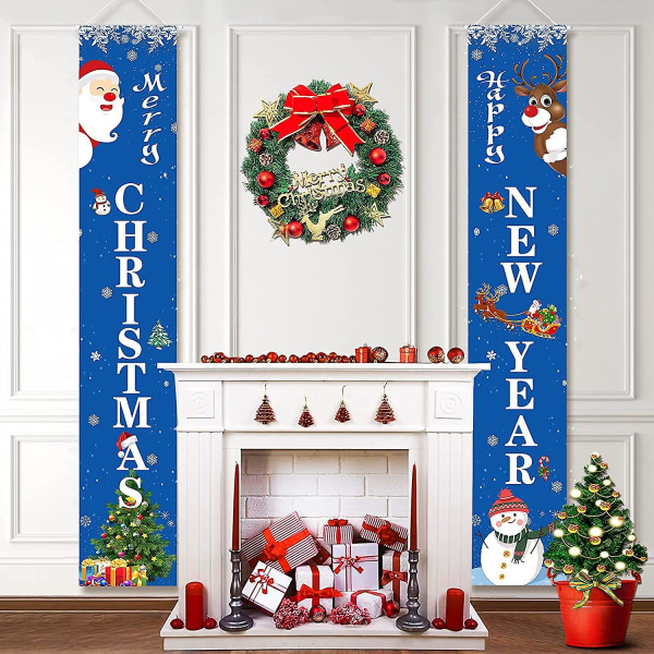 Christmas Hengende Dør Banner Juledekorasjoner Gifte seg Juledekorasjoner For Hjem Utendørs Xmas Natal Dekor