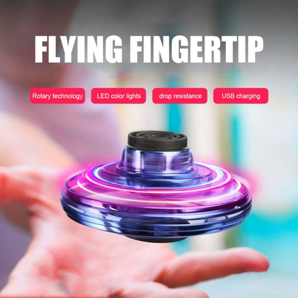 Mini Drone LED UFO Typ Flygande Helikopter Spinner Fingertop Upgr red onesize