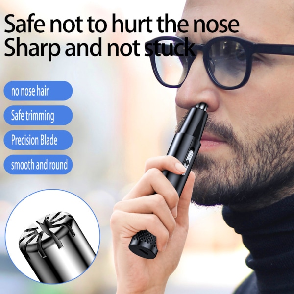 Elektrisk näshårtrimmermaskin för män näshårrakmaskin Clipper rakklippare Black