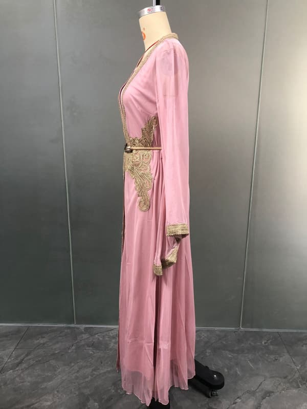 Casual med lange ærmer til kvinder (bleg rosa grå L)