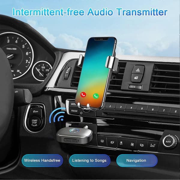 AUX-adapter Støjreduktion Højtydende Hurtig respons Anti-interferens Bluetooth-kompatibel 5.3 Audio-sender