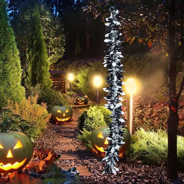 Krans udendørs 4 stk Halloween glitter krans græskar heks
