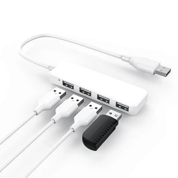 Dockingstasjon Rask Overføring Plug and Play Ultratynn 4 i 1 USB2.0 Splitter Kabel Hub for Datamaskin
