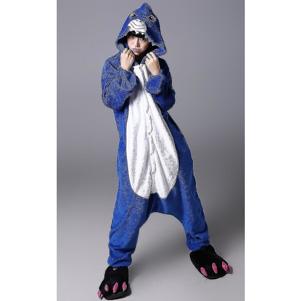 Halloween Unisex Fancy Dress Costume Hoodies Pajamas Sleep Wear Shark XL for 180 to 190cm