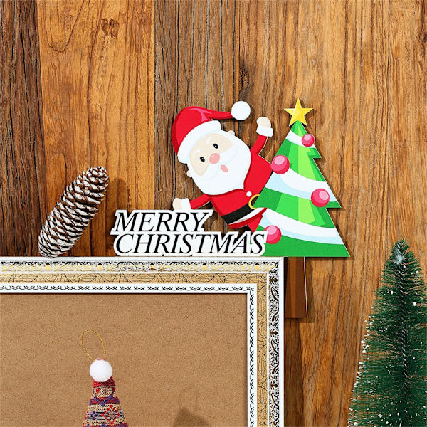Jul Dörrkarm Dekoration Santa Älg Trä Dörr Hörnskylt Ornament Juldekorationer 2024 Nyårspresenter null - C