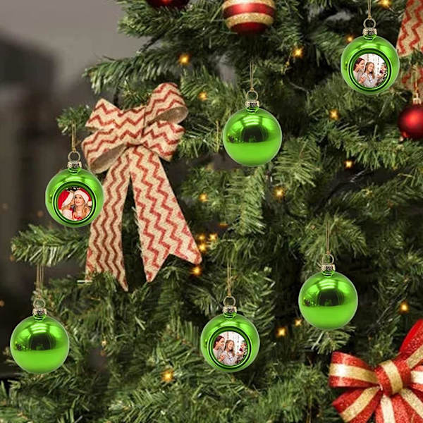 6 ST Julbollsprydnader DIY Värmeöverföring Foto