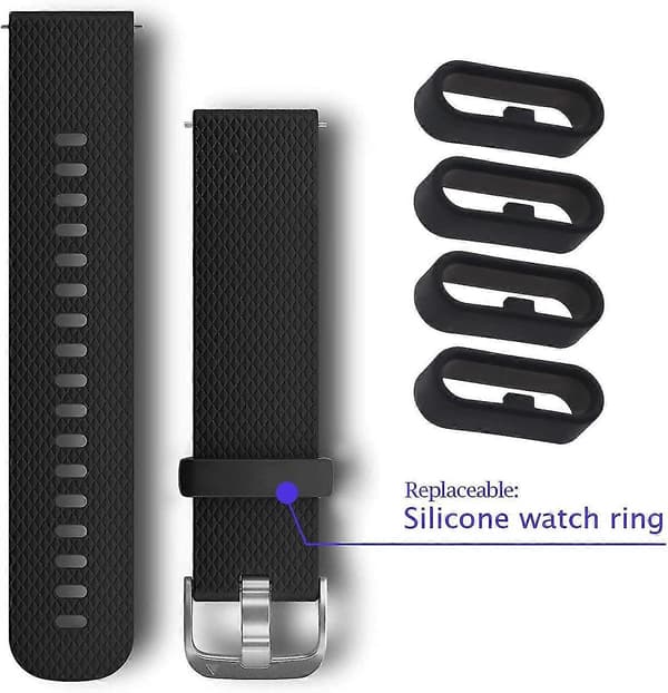 10 stk. Urremsløjfe, Kompatibel med Garmin Vivoactive 3 & Music Sikker Silikonering - (sort)