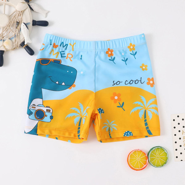 Strandshorts för barn Pojkar Badbyxor Justerbar midja Snabbtorkande Lättviktsbadkläder Boardshort Ålder 2-14 år Deep forest dinosaur XL