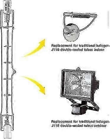 5-pak R7s halogenpære 118 mm 200w 230v, R7s halogenstav 118 mm, halogenpære R7s dæmpbar halogenstavlampe til byggespotlight, arbejdslandskabslys