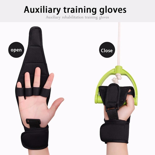 Rehabiliteringshjälphandskar med fast ärm och fingergreppsträningsremskivor