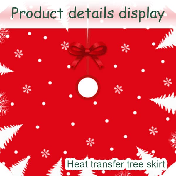 Christmas Tree Skirt, Burlap Tree Kjol med vit paljett style4
