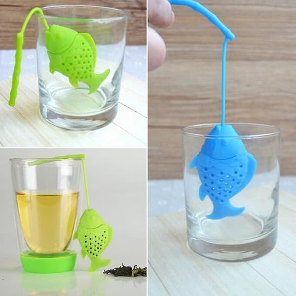 Creative Fish Silikoni Tee Infuser Teelehtisiivilä Suodatin Diffuusori Keittiötyökalut Green