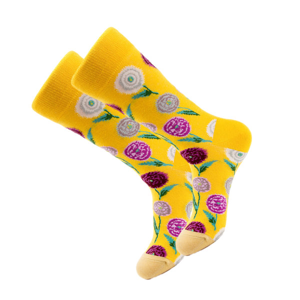 1/2/3/5 Färgglada Blomma Och Växter Strumpor För Dam - Lämplig 3#One size fits all 2PCS