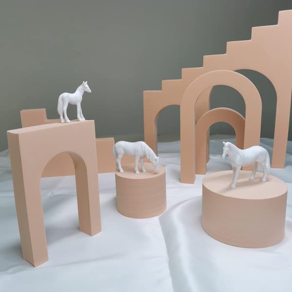 Staty Trois Chevaux, Statyer Decoratives, Decoration de la Maiso