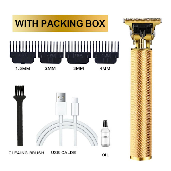 Elektrisk Hårklippare Trimmer USB Uppladdningsbar Razor Clipper Sha black 1 set