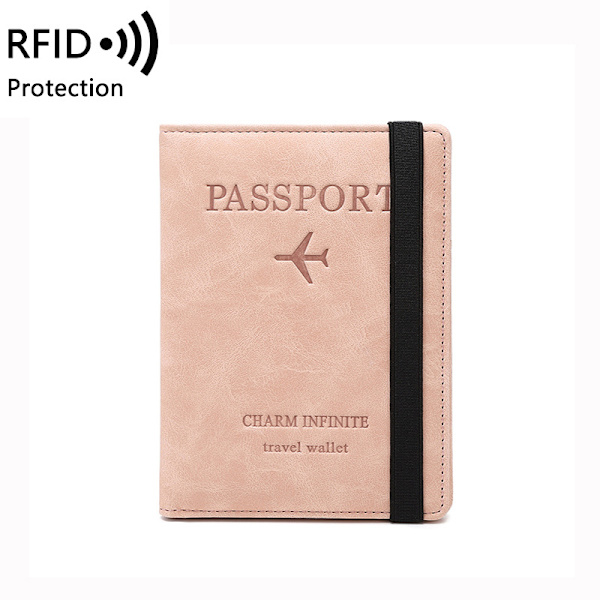 RFID passveske Reise-læretui Case rosa pink