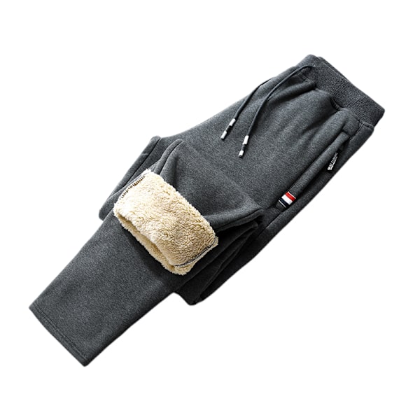 Höst och vinter plus Casual tjocka fritidsbyxor för kvinnor En raka grå 3XL