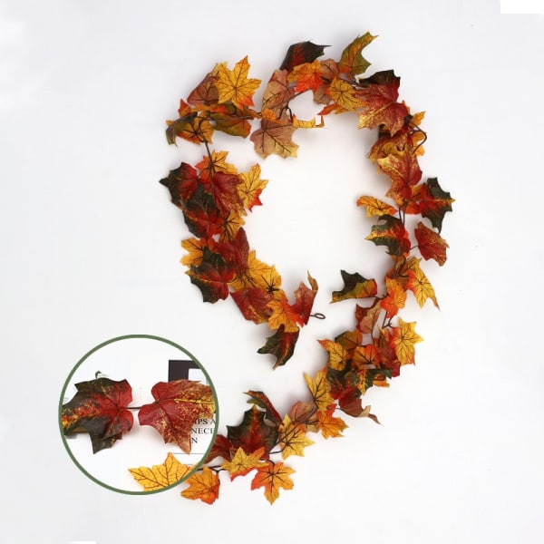 Halloween LED Höst Höst Lönnlöv Garland hängande dekorationer maple leaf