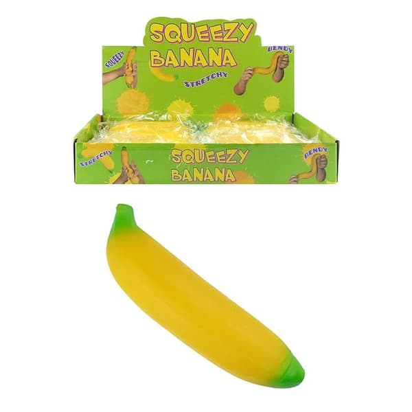 Klem og Formbar Squeeze Banan Fidget Stressbold Stress Spøg yellow