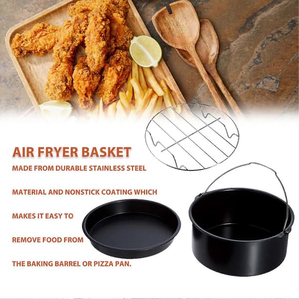 Fritöstillbehör Rostfritt Stål Bakform Pizzapanna Grill Nonstick Beläggning Diskmaskinssäker Svart 6in