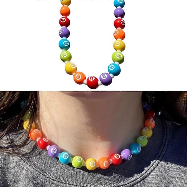 Kule Digit 8 Perler Choker Halskjeder Rock Korte Lenker for Kvinner Smykker Gave