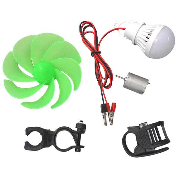 DC Mini Vindmølle Vindgenerator Vindkraftværk LED DIY Model Kit Til Cykel FP