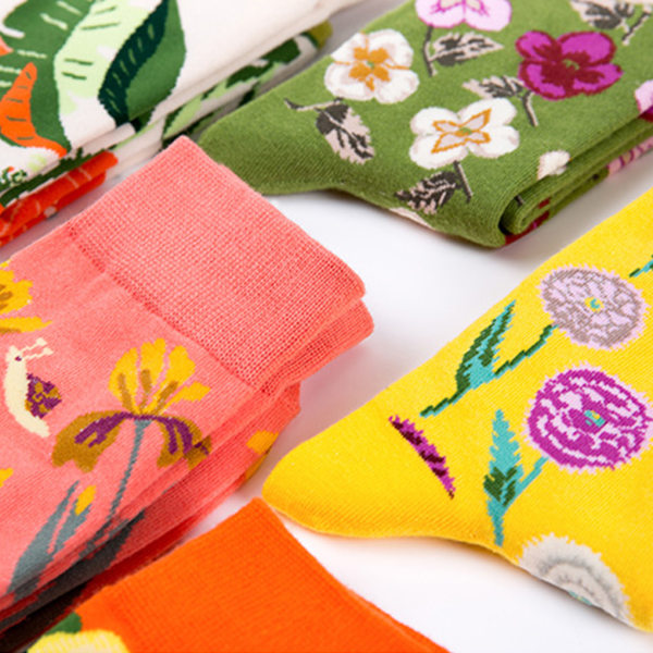 1/2/3/5 Färgglada Blomma Och Växter Strumpor För Dam - Lämplig 4#One size fits all 1 Pc