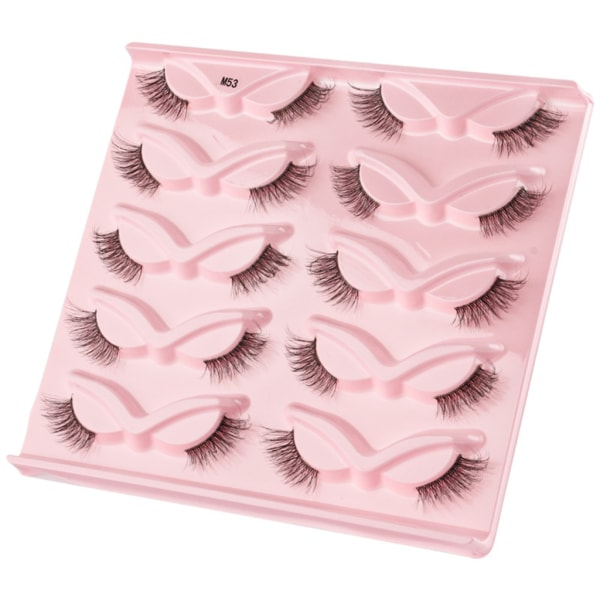 Halvfransar Naturligt utseende Wispy Cat-Eye Ögonfransar 3 lösögonfransar Fluffy-Soft 10 Par Faux Mink Fake Lashes Sets D