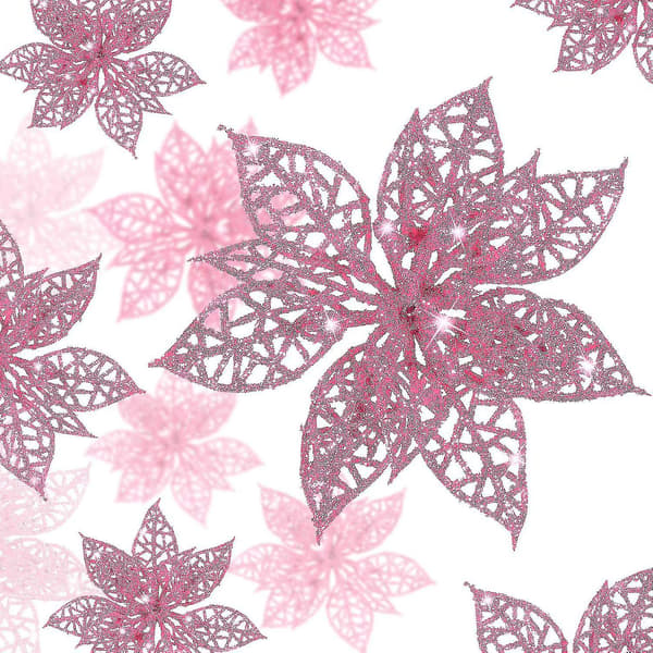 24 stk Glitter Julestjerne Juletrepynt jul