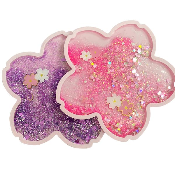 Glitter Coasters Søte Coasters for Drikke Vann Kirsebær Coasters med Glitter