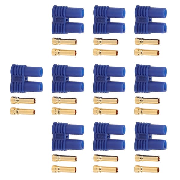 10 sæt 13.021 EC2 Style 2mm guld bananstik hunstik med hus til RC batteri
