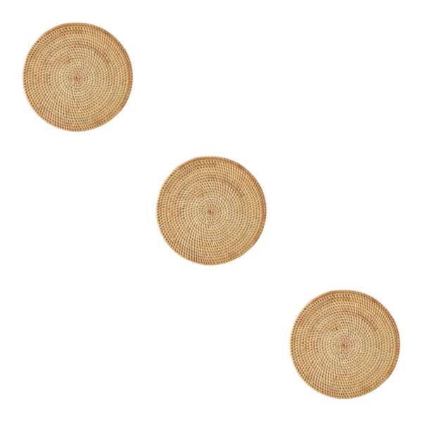 1/2/3/5 Rattan Asetusalusta Luovaan Paksuun Khaki Lehtimuotoon Light Brown 20x2cm 3Set