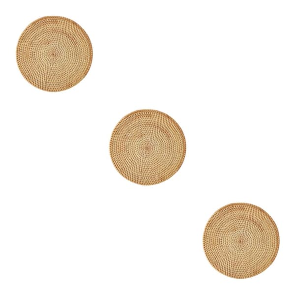 1/2/3/5 Rattan Placemat för Creative Thicken Khaki Leaf Shaped Light Brown 20x2cm 3Set