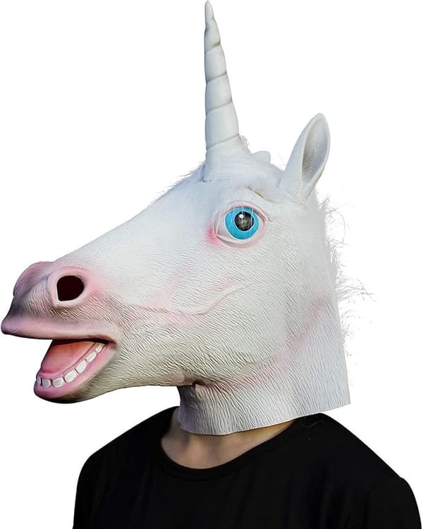 Halloween Kostymefest Latexmaske Dyrehode Enhjørning