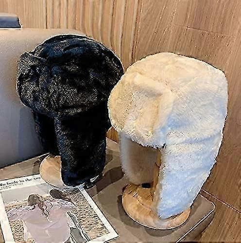 Dame Trapper Hat Faux Fur Vinterhatte Russisk Hat med Spænde Ski Cykling Øreklap Fluffy